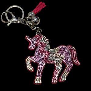 Sparkling Unicorn Bag Charm Keychain